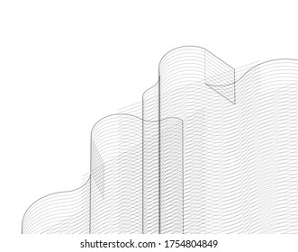 abstract architecture wave 3d graphics
