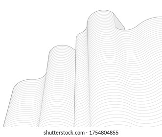 abstract architecture wave 3d graphics
