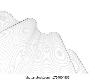 abstract architecture wave 3d graphics

