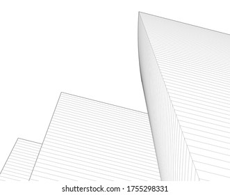 abstract architecture wave 3d graphics