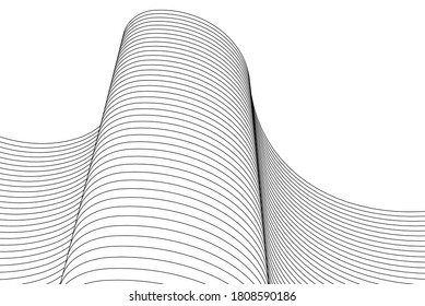 abstract architecture wave 3d graphics