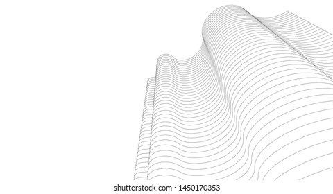 
abstract architecture wave 3d illustration