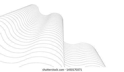 
abstract architecture wave 3d illustration