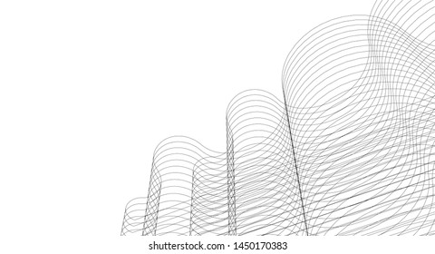 
abstract architecture wave 3d illustration