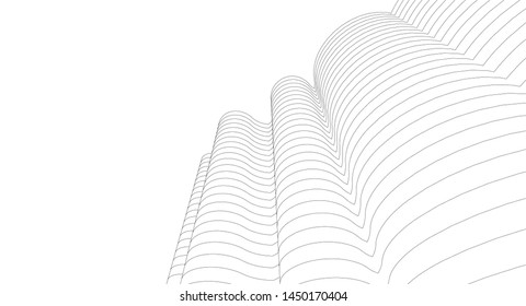 
abstract architecture wave 3d illustration