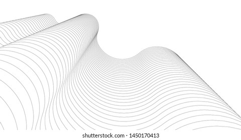 
abstract architecture wave 3d illustration