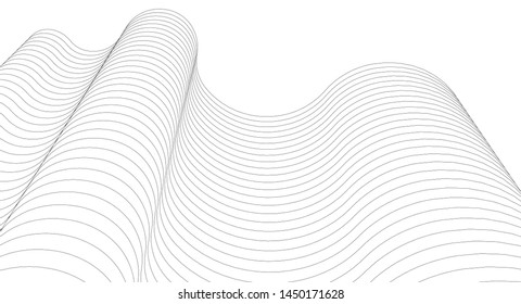 
abstract architecture wave 3d illustration