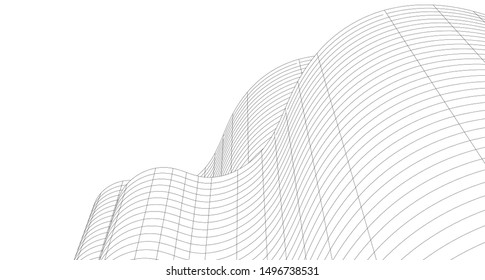 
abstract architecture wave 3d illustration
