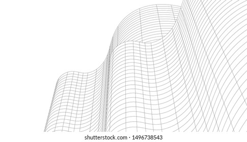 
abstract architecture wave 3d illustration