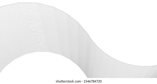 abstract architecture wave 3d illustration