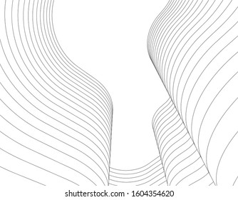 
abstract architecture wave 3d illustration
