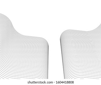abstract architecture wave 3d illustration