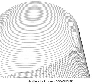 abstract architecture wave 3d illustration