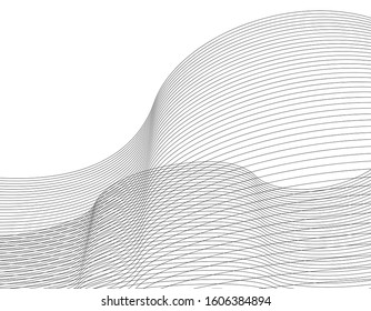 abstract architecture wave 3d illustration