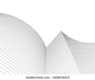 abstract architecture wave 3d illustration