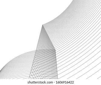 abstract architecture wave 3d illustration