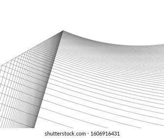 abstract architecture wave 3d illustration