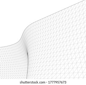 
abstract architecture wave 3d illustration