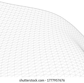 
abstract architecture wave 3d illustration