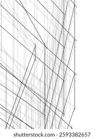 Abstract  Architecture – Wireframe Urban Skyscrapers	