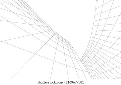 arquitectura abstracta en ilustración vectorial de fondo blanco