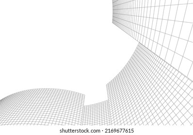 arquitectura abstracta en ilustración vectorial de fondo blanco