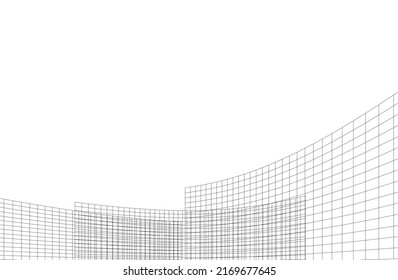 abstrakte Architektur auf weißem Hintergrund, Vektorgrafik