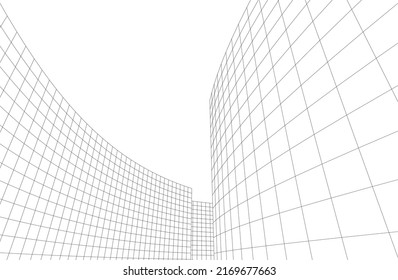 arquitectura abstracta en ilustración vectorial de fondo blanco