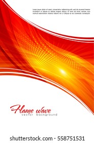 Abstract ardent background. Red and white color template with lighting effect. Bright cover design layout for corporate flyer, business book, booklet, brochure, poster, banner. Vector