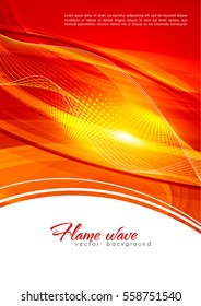 Abstract ardent background. Red and white color template with lighting effect. Bright cover design layout for corporate flyer, business book, booklet, brochure, poster, banner. Vector