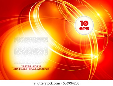 Abstract ardent background. Red and white color template with lighting effect. Bright shiny cover design layout for corporate flyer, business book, booklet, brochure, poster, banner. Vector