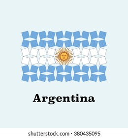 Abstract Argentina Flag Rotating Squares
