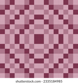 Abstract Argyle pattern: Ethnic Knitting Illustration of Diamond Triangles and Lines Textile Background. Pink red geometric diamond triangles square circle parallelogram cube stripe line for designs
