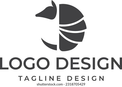 Resumen del logotipo en forma de armadillo con un concepto sencillo