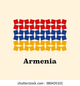 Abstract Armenia Flag Rotating Squares

