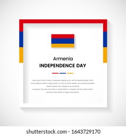 Abstract Armenia flag square frame stock illustration. Modern country frame with text for Independence day of Armenia.