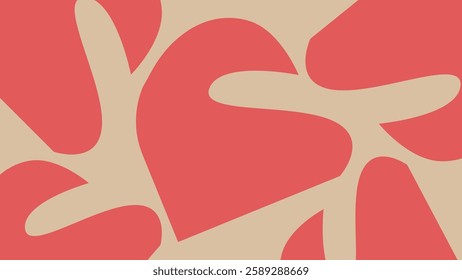 An abstract arrangement of curved coral shapes against a deep navy backdrop. The organic composition and bold color contrast add a sense of movement, ideal for artistic backgrounds and modern layouts.