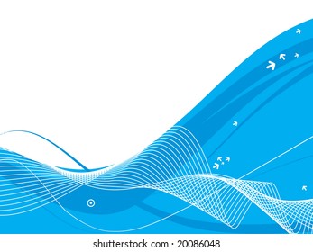 abstract arrow background with blue wave line.
