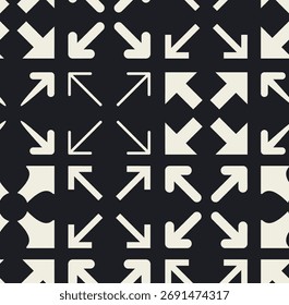 Abstract arrow background. Seamless pattern of arrows in different directions. Pastel colored, upward. Simple arrows in different directions. Vector illustration seamless pattern.