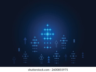Abstract arrow background with technology circuit board texture. Electronic motherboard illustration. Communication and engineering concept. Vector illustration