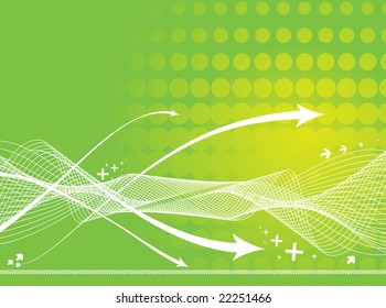 abstract arrow background with white wave line.