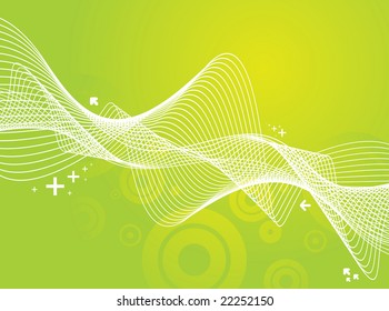 abstract arrow background with white wave line.