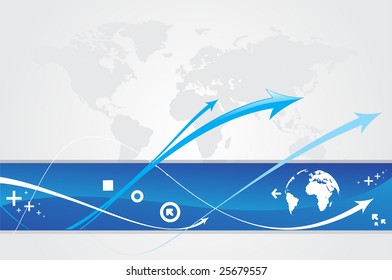 abstract arrow background with white wave line.