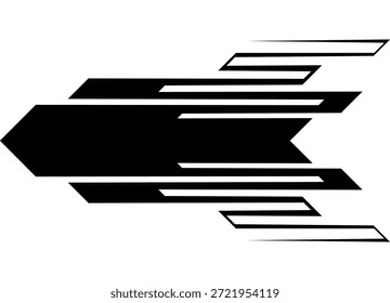 Flecha Abstractas de líneas negras sobre fondo blanco Patrón de Vector para cubiertas, etiquetas, publicidad, ropa deportiva, juguete, cubierta, embalaje. Elemento de diseño dinámico a rayas. Fondo de Vector moderno. Puntero, dirección, navegación. Lugar para el texto