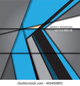 Abstract arrow blue on gray background design modern future vector illustration.