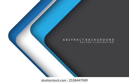 Abstract arrow blue white arrow curve geometric direction on grey with blank space design modern futuristic background vector illustration.