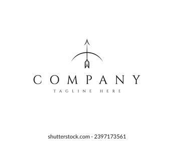 abstract arrow with bow line logo design