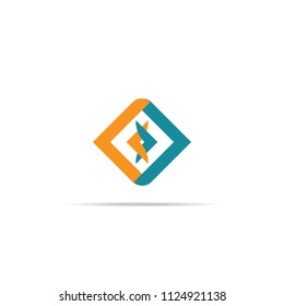 Abstract arrow box element. geometric hexagonal object logo template.  connect cube shape icon symbol design for corporate business, apps, data technology. Vector illustration.