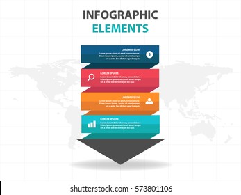 Abstract arrow business Infographics elements, presentation template flat design vector illustration for web design marketing advertising
