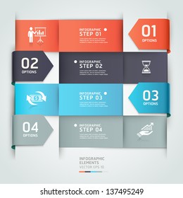 Abstract arrow business infographics template. Vector illustration. can be used for workflow layout, diagram, number options, step up options, banner, web design